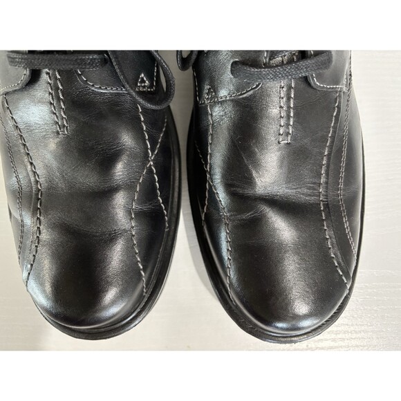 Clarks Gessler Oxford Lace Men's Leather Casual Shoe Size 12W Black Leather - Picture 10 of 11